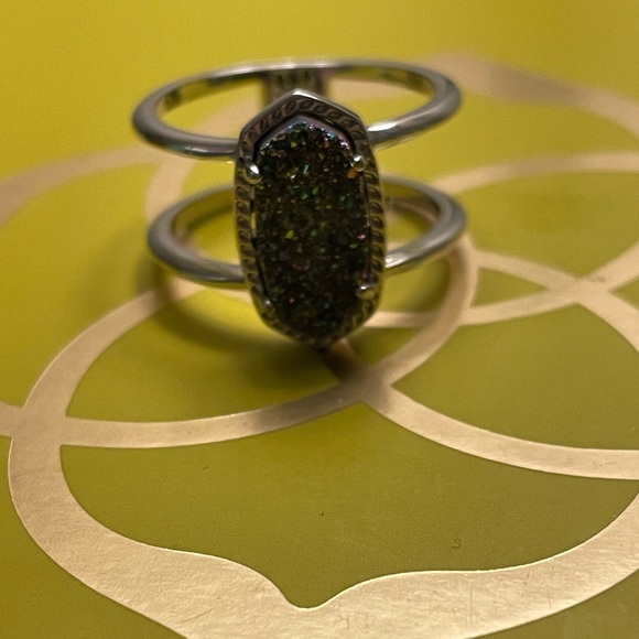 Kendra Scott Elyse Multicolor Drusy Ring 🪩Size 8 - Picture 4 of 5